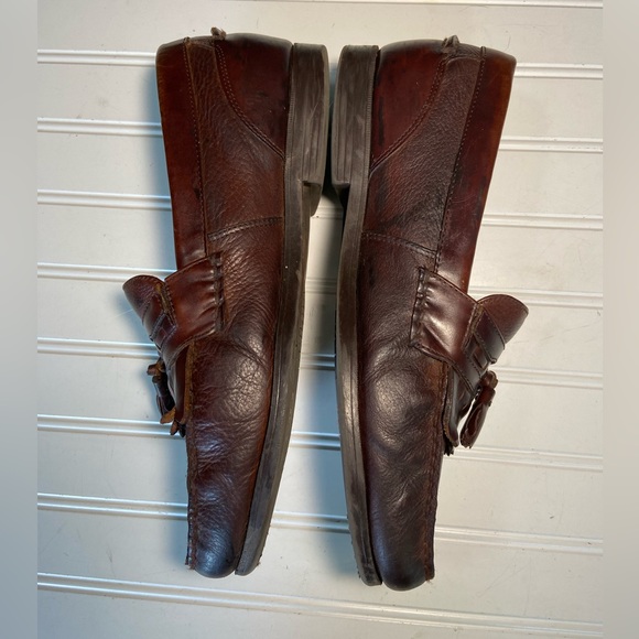Dockers Men's Size 11 1/2 Wide Brown Leather Tassel Loafers Very Good Condition - Picture 2 of 7